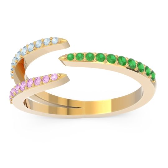 Petite Modern Open Pave Saggraha Ring