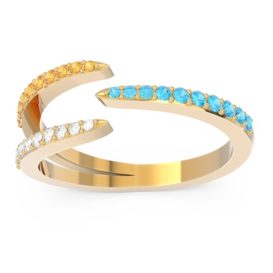 Petite Modern Open Pave Saggraha Ring