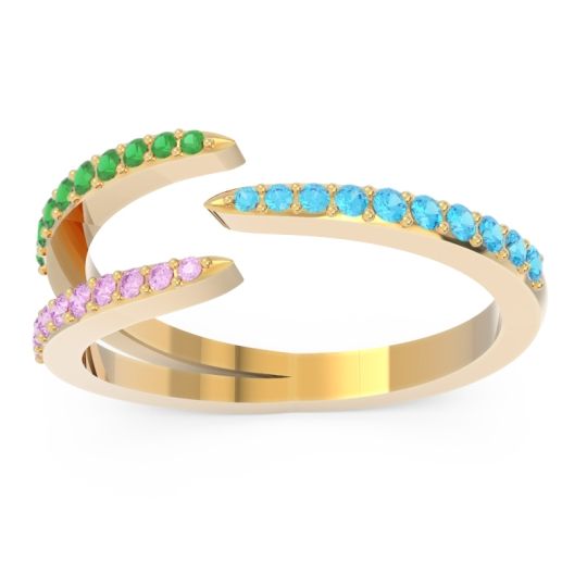 Petite Modern Open Pave Saggraha Ring