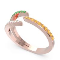 Petite Modern Open Pave Saggraha Ring