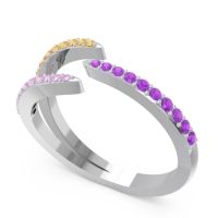 Petite Modern Open Pave Saggraha Ring