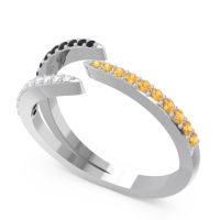 Petite Modern Open Pave Saggraha Ring