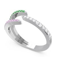Petite Modern Open Pave Saggraha Ring