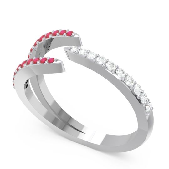 Petite Modern Open Pave Saggraha Ring