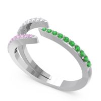 Petite Modern Open Pave Saggraha Ring