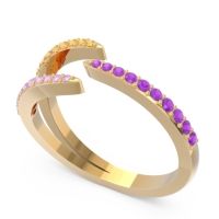 Petite Modern Open Pave Saggraha Ring