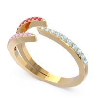 Petite Modern Open Pave Saggraha Ring