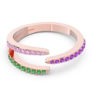 Petite Modern Open Pave Saggraha Ring