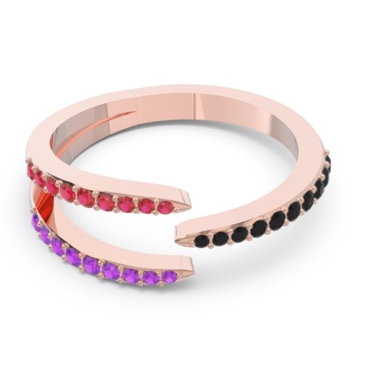 Petite Modern Open Pave Saggraha Ring