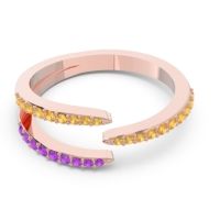 Petite Modern Open Pave Saggraha Ring