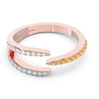 Petite Modern Open Pave Saggraha Ring