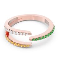 Petite Modern Open Pave Saggraha Ring