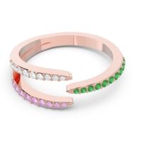 Petite Modern Open Pave Saggraha Ring