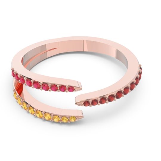 Petite Modern Open Pave Saggraha Ring