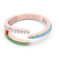 Petite Modern Open Pave Saggraha Ring