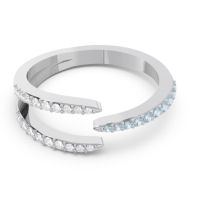 Petite Modern Open Pave Saggraha Ring