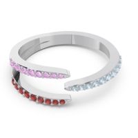 Petite Modern Open Pave Saggraha Ring