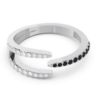 Petite Modern Open Pave Saggraha Ring