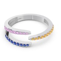 Petite Modern Open Pave Saggraha Ring