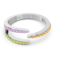 Petite Modern Open Pave Saggraha Ring