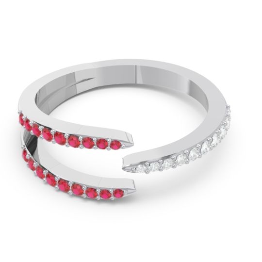 Petite Modern Open Pave Saggraha Ring