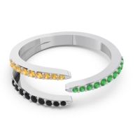 Petite Modern Open Pave Saggraha Ring