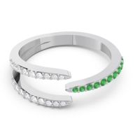 Petite Modern Open Pave Saggraha Ring