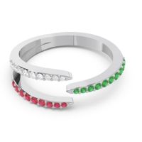 Petite Modern Open Pave Saggraha Ring