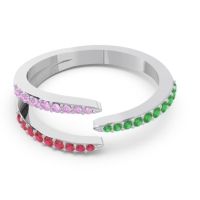 Petite Modern Open Pave Saggraha Ring