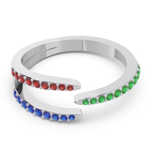 Petite Modern Open Pave Saggraha Ring