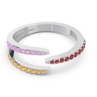 Petite Modern Open Pave Saggraha Ring