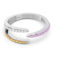 Petite Modern Open Pave Saggraha Ring