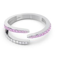 Petite Modern Open Pave Saggraha Ring