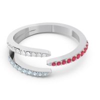 Petite Modern Open Pave Saggraha Ring