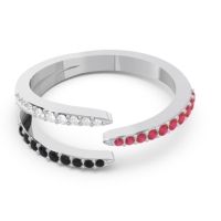 Petite Modern Open Pave Saggraha Ring