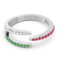 Petite Modern Open Pave Saggraha Ring