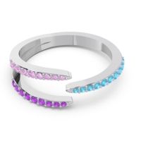 Petite Modern Open Pave Saggraha Ring