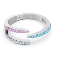 Petite Modern Open Pave Saggraha Ring