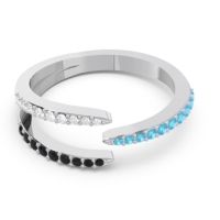 Petite Modern Open Pave Saggraha Ring