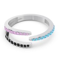 Petite Modern Open Pave Saggraha Ring