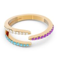 Petite Modern Open Pave Saggraha Ring