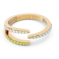 Petite Modern Open Pave Saggraha Ring