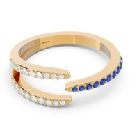 Petite Modern Open Pave Saggraha Ring