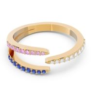 Petite Modern Open Pave Saggraha Ring