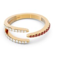 Petite Modern Open Pave Saggraha Ring