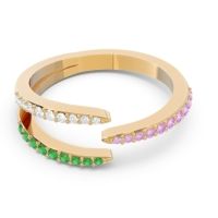 Petite Modern Open Pave Saggraha Ring