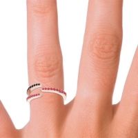 Petite Modern Open Pave Saggraha Ring