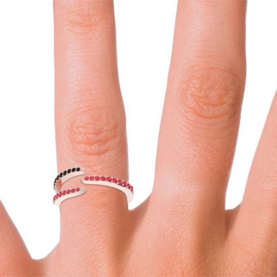 Petite Modern Open Pave Saggraha Ring