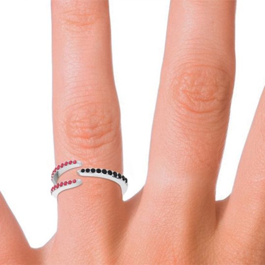 Petite Modern Open Pave Saggraha Ring