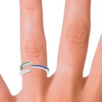 Petite Modern Open Pave Saggraha Ring